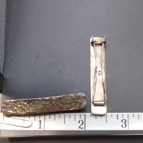 Vintage ROBERT LEE MORRIS Hammered Sterling Silver Pair of Hair Barrettes - Picture 3 of 5